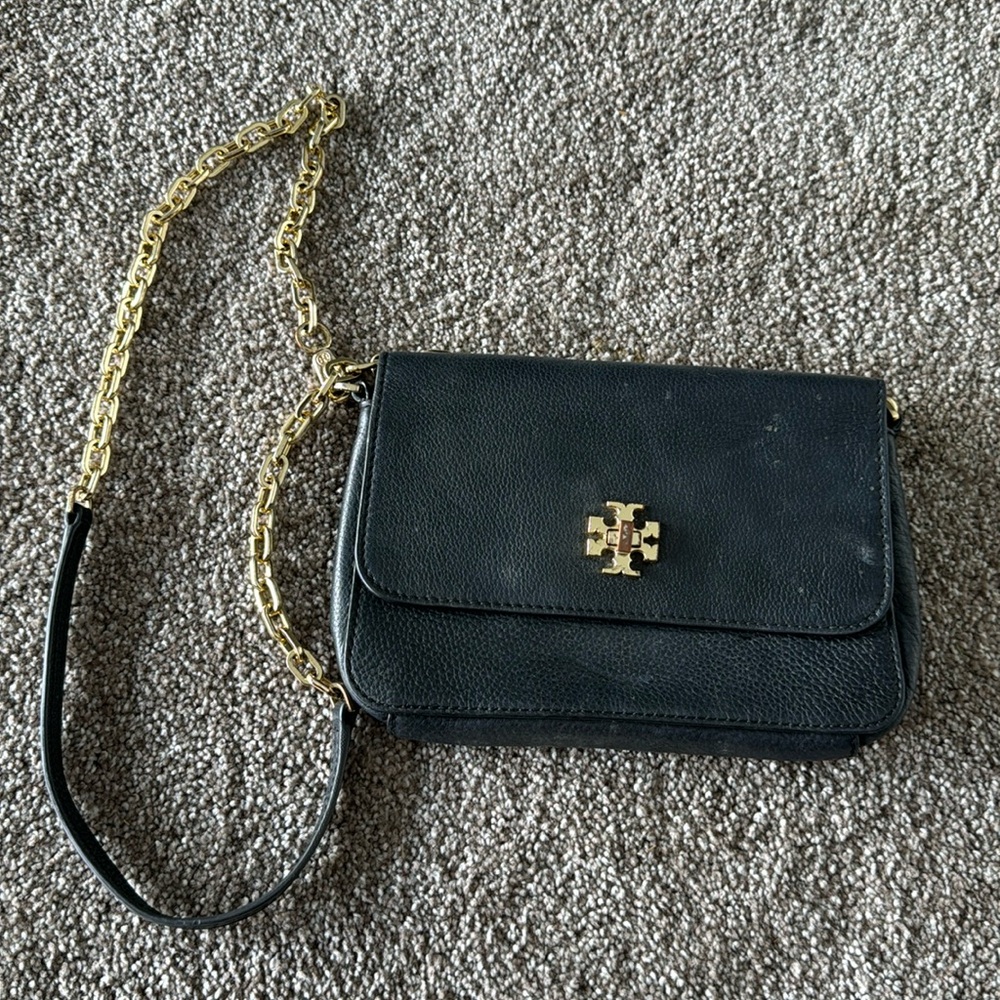 Tory Burch Mercer gold chain leather cross body bag